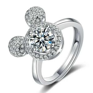 Womens Mickey Mouse Cubic Zirconia CZ Ring Size 5.5